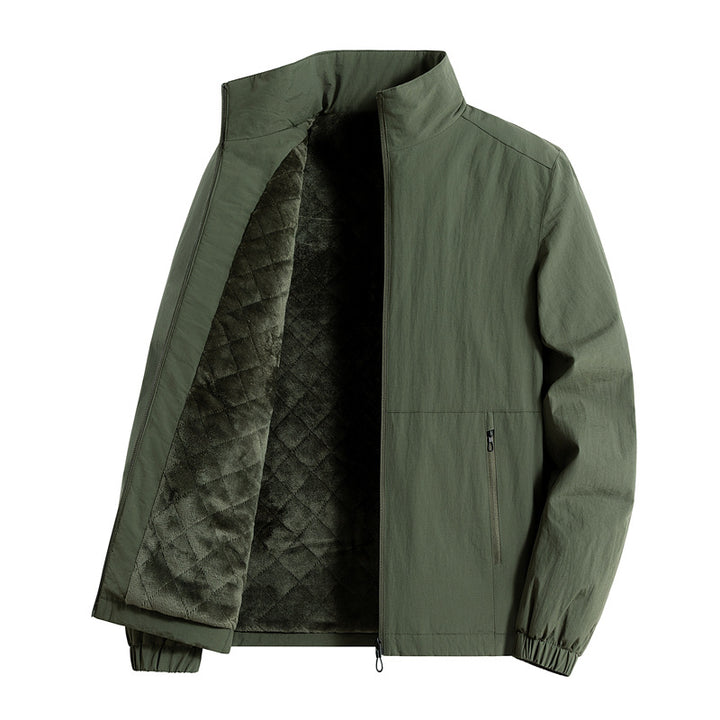 Herren ultraleichte atmungsaktive Freizeitjacke mit Mesh-Innenfutter Stehkragen und Reißverschlusstaschen Drune