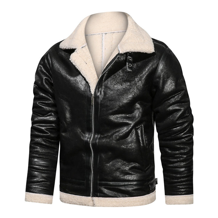 Herren Fliegerjacke mit Lammfellfutter und Vintage Kunstlederoptik Drune