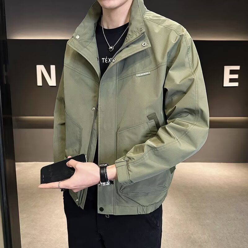 Herren leichte Übergangsjacke mit praktischem Reißverschluss und stylischem Stehkragen Drune