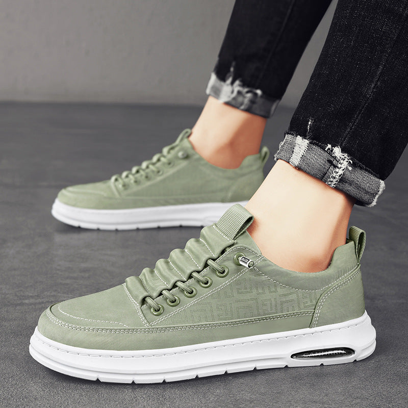 Herren urbaner Komfort‑Sneaker mit geprägtem Seitenmuster, gepolsterter Schnürlasche und dämpfender Luftkapselsohle Drune