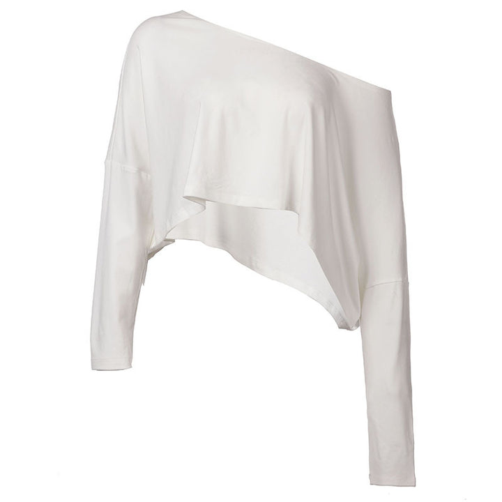 Damen lässiges One-Shoulder-Oberteil mit asymmetrischem Schnitt und weitem Design Drune