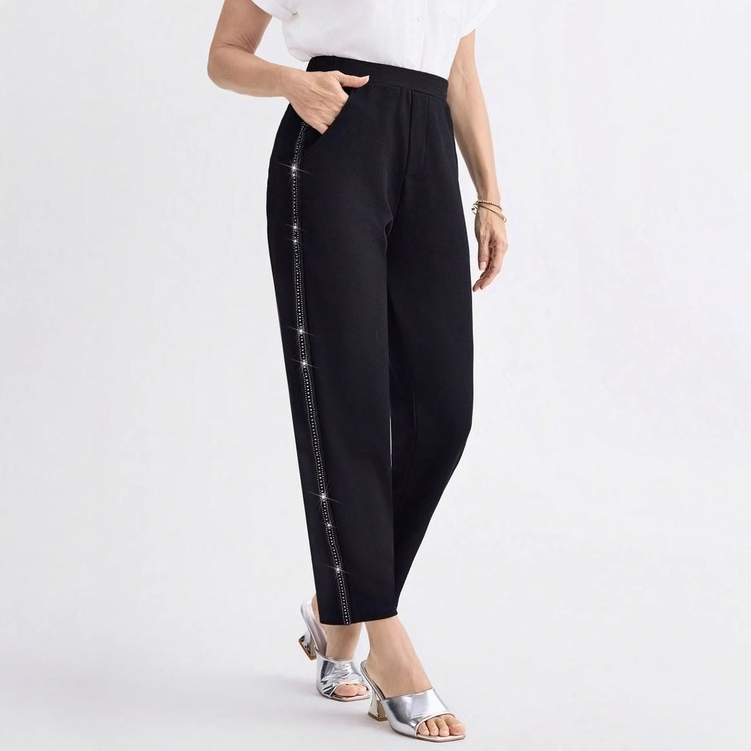 Damen Elegante und bequeme Hose mit seitlichen Taschen Drune