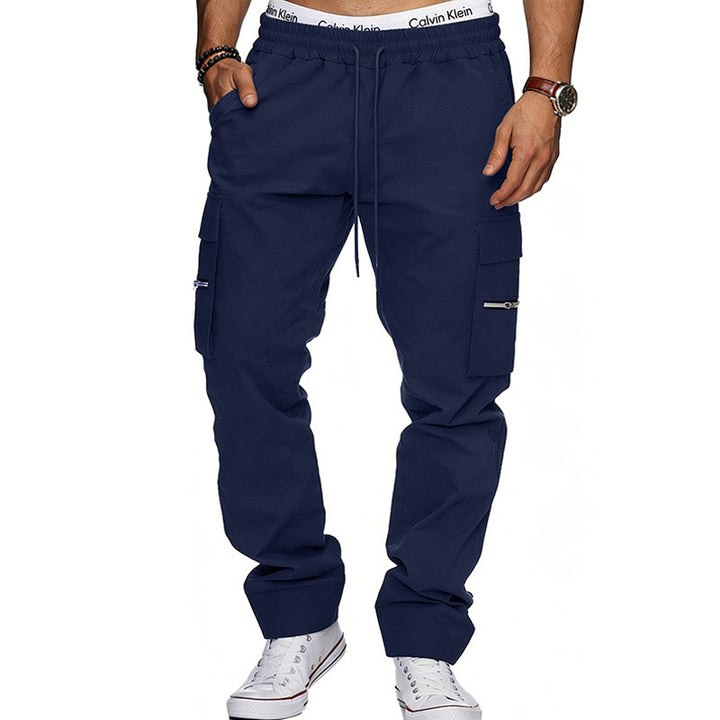 Herren Cargojogginghose mit elastischem Bund, Kordelzug und Reißverschlusstaschen Drune