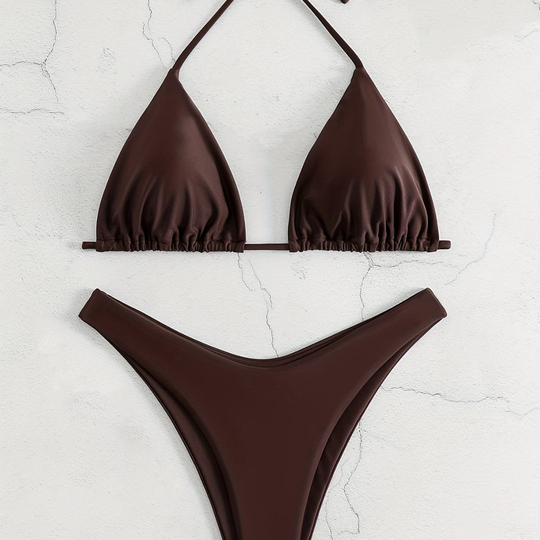 Damen Triangel-Bikini-Set mit gerafftem Design Drune