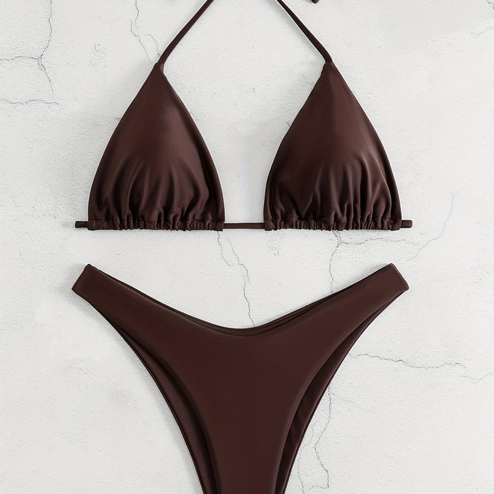Damen Triangel-Bikini-Set mit gerafftem Design Drune