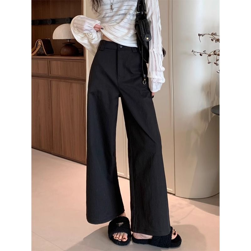 Damen Weitgeschnittene High-Waist-Hose Drune