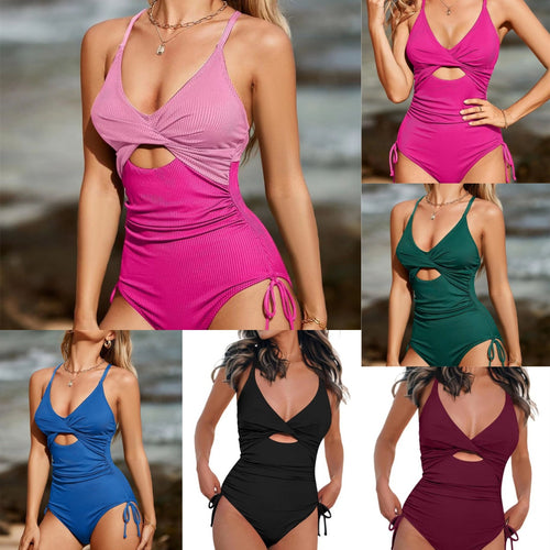 Damen Einteiler-Badeanzug mit raffiniertem Cut-Out und verstellbaren Bändern Drune