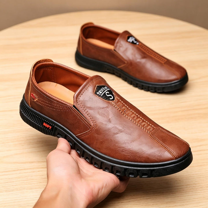 Herren Elegante und Bequeme Slip-On Lederschuhe Drune