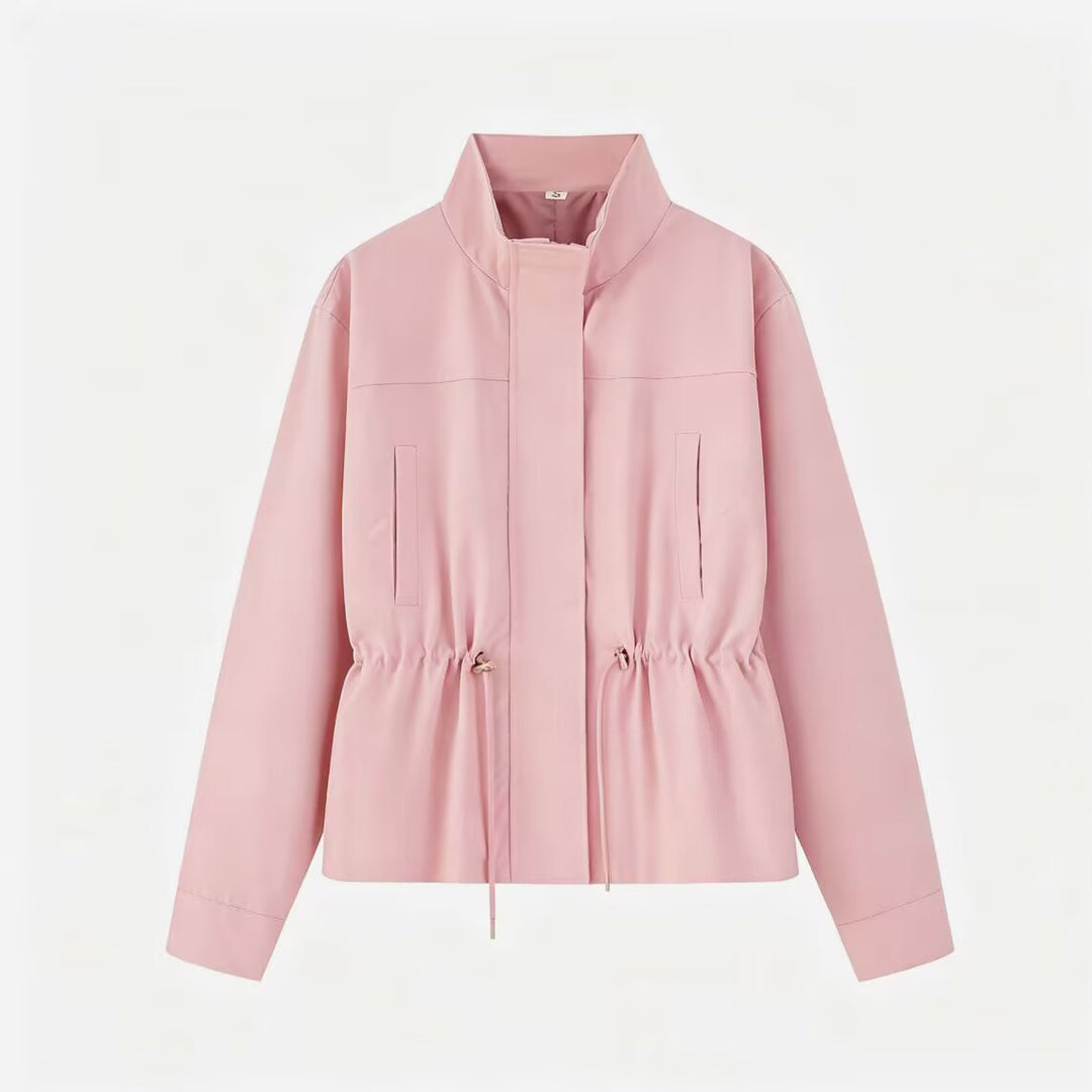 Damen Leichte Wind- und Regenjacke mit Tunnelzug-Taille und Stehkragen Drune