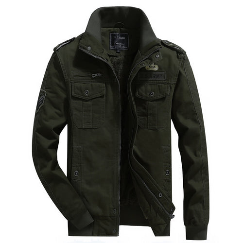 Herren Canvas-Flightjacke mit wärmender Fleece-Innenlage, Schulterklappen und Multifunktions-Taschen Drune