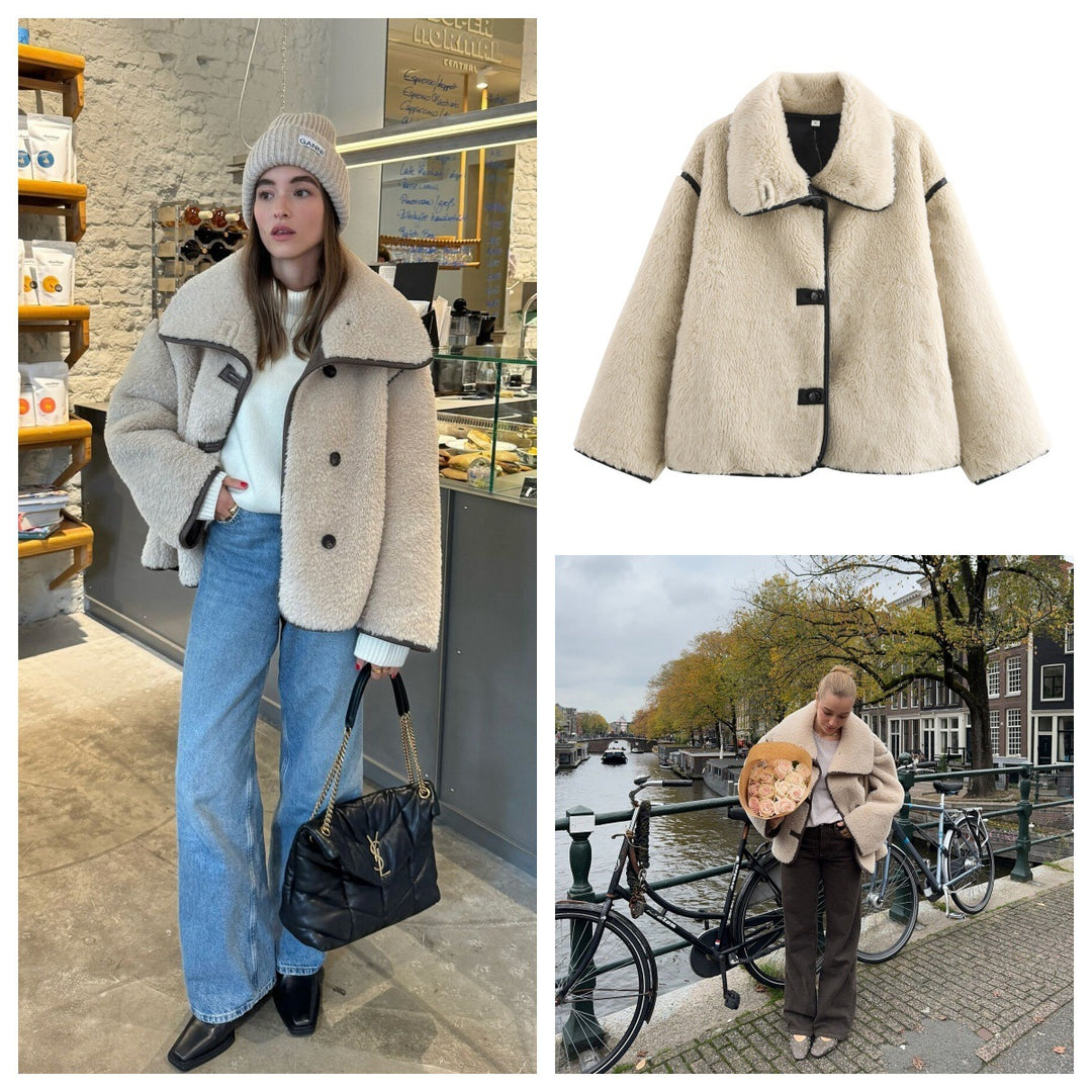 Damen kuschelige Fleecejacke Drune