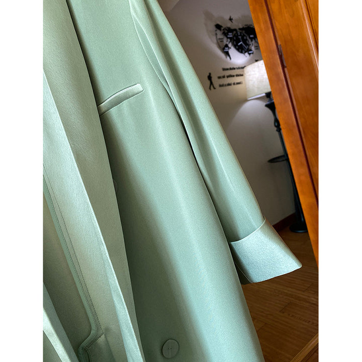 Damen Oversize-Blazerjacke mit Schalkragen und Satinbesatz Drune