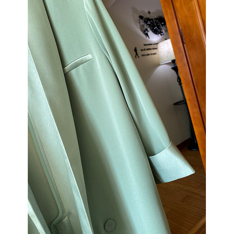 Damen Eleganter Blazer mit schimmerndem Revers Drune