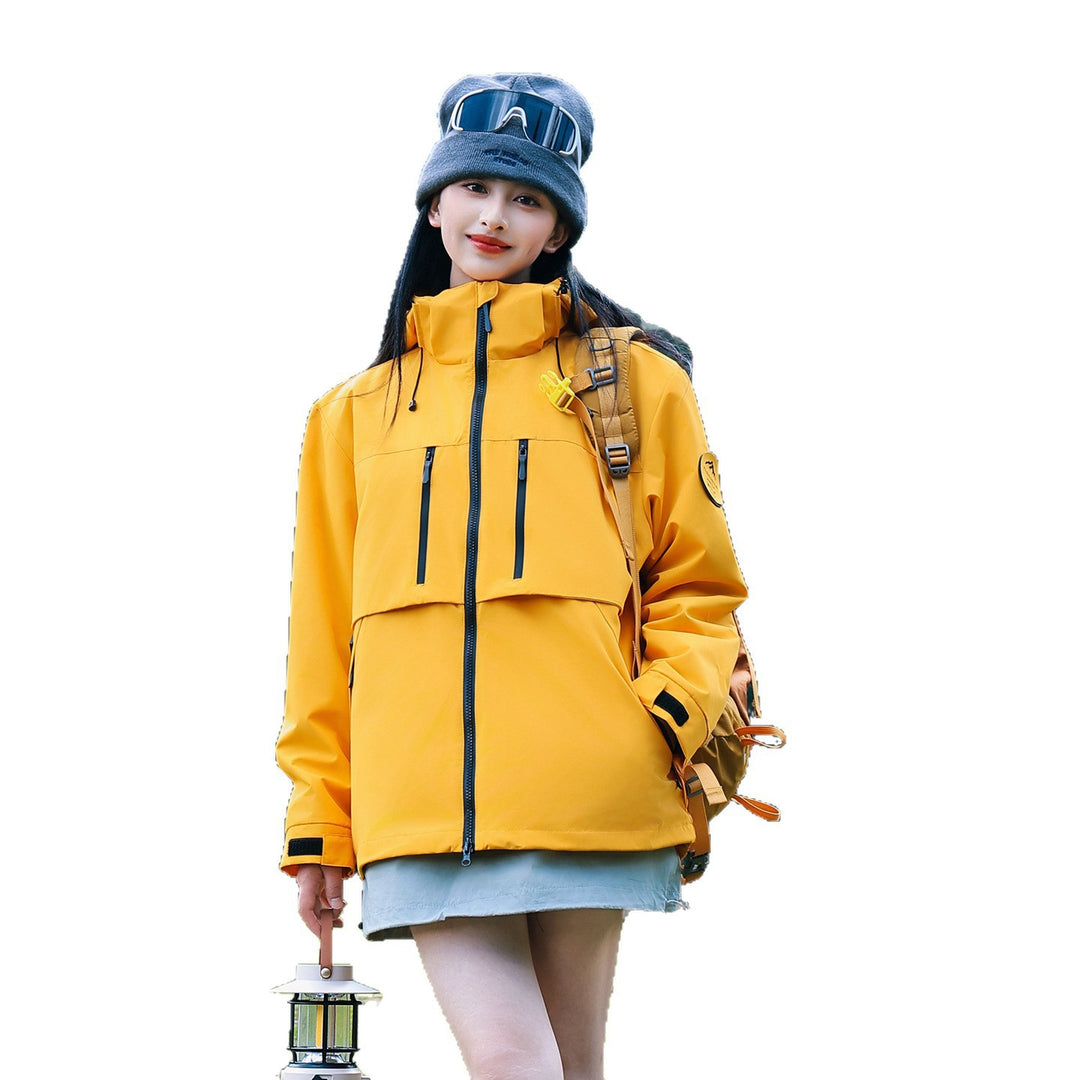 Herren Wasserdichte atmungsaktive Softshell Outdoorjacke mit verstellbarer Kapuze Drune