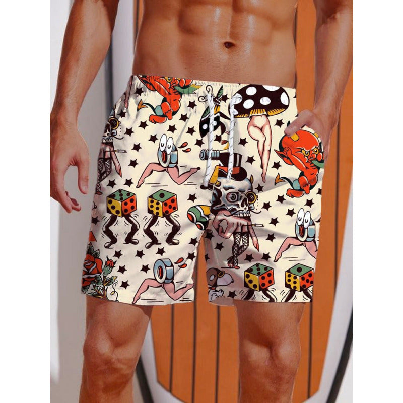 Herren Grafik Psychedelischer Druck Badehose Drune