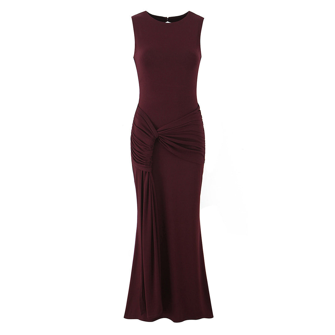 Damen Maxikleid mit raffinierten Drapierungen und elegantem Rückenausschnitt Drune