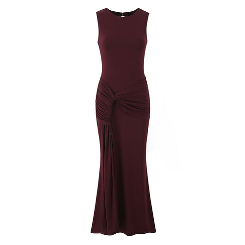 Damen Maxikleid mit raffinierten Drapierungen und elegantem Rückenausschnitt Drune