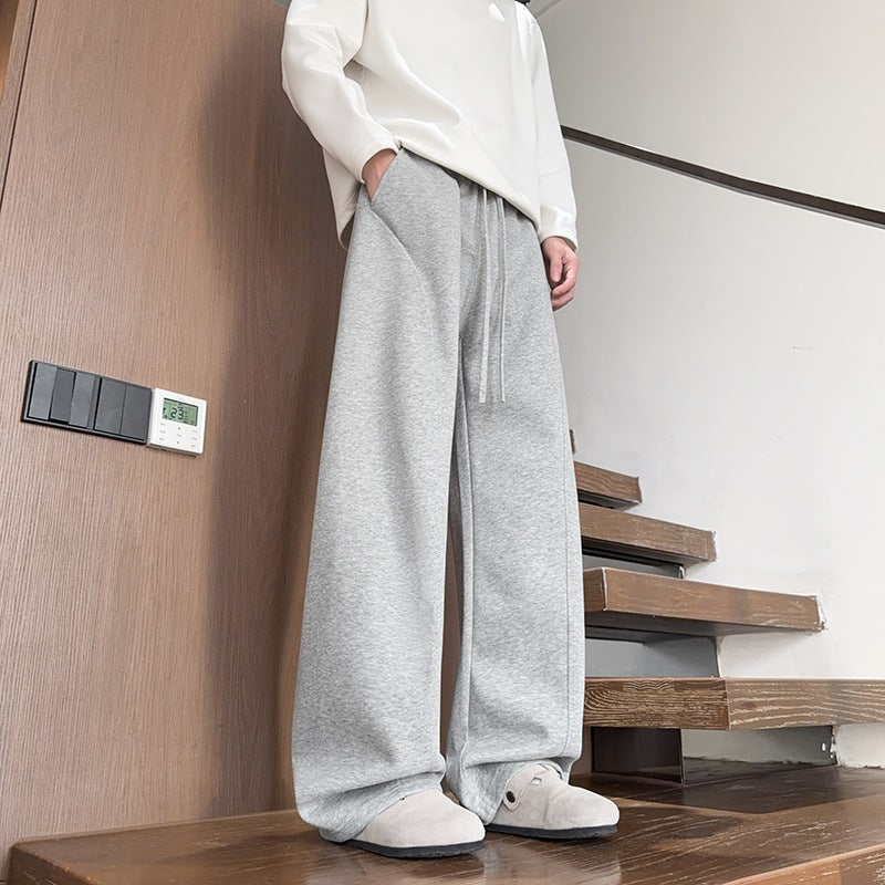 Herren Locker geschnittene Tech-Freizeithose mit elastischem Bund, Kordelzug & Bügelfalte Drune