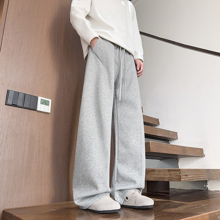 Herren Locker geschnittene Tech-Freizeithose mit elastischem Bund, Kordelzug & Bügelfalte Drune