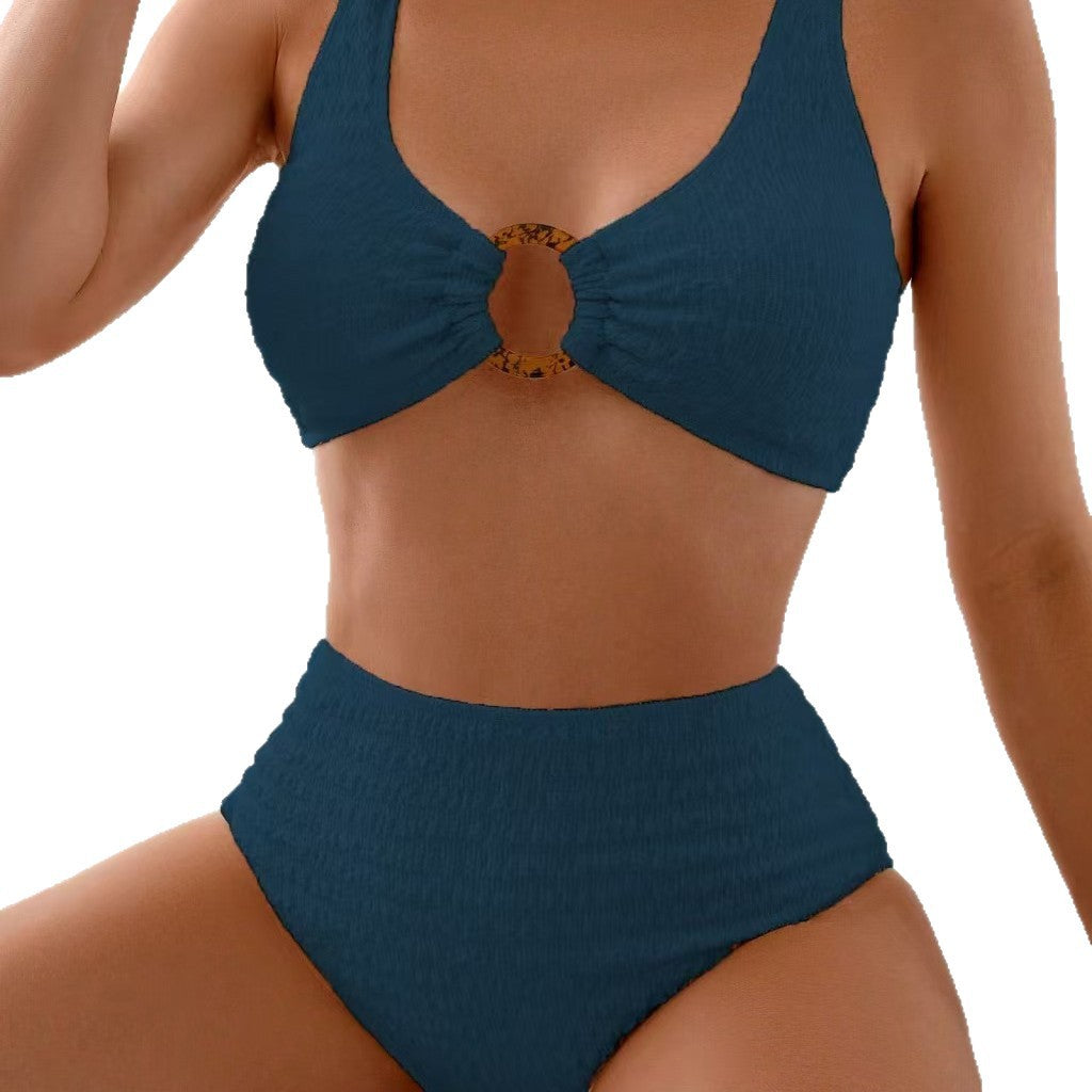Damen Hochgeschlossene Bademode mit Schnitt und Detail Drune