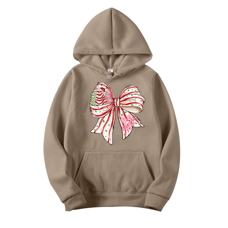 Damen Kapuzenpullover mit festlichem Schleifenmotiv Drune