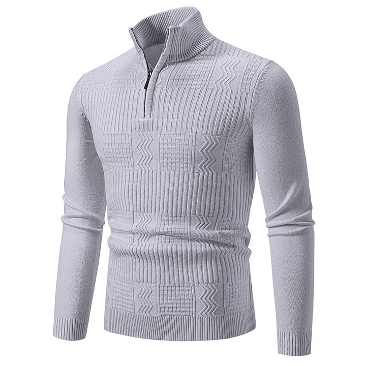 Herren Strickpullover mit hohem Kragen und Reißverschluss Drune