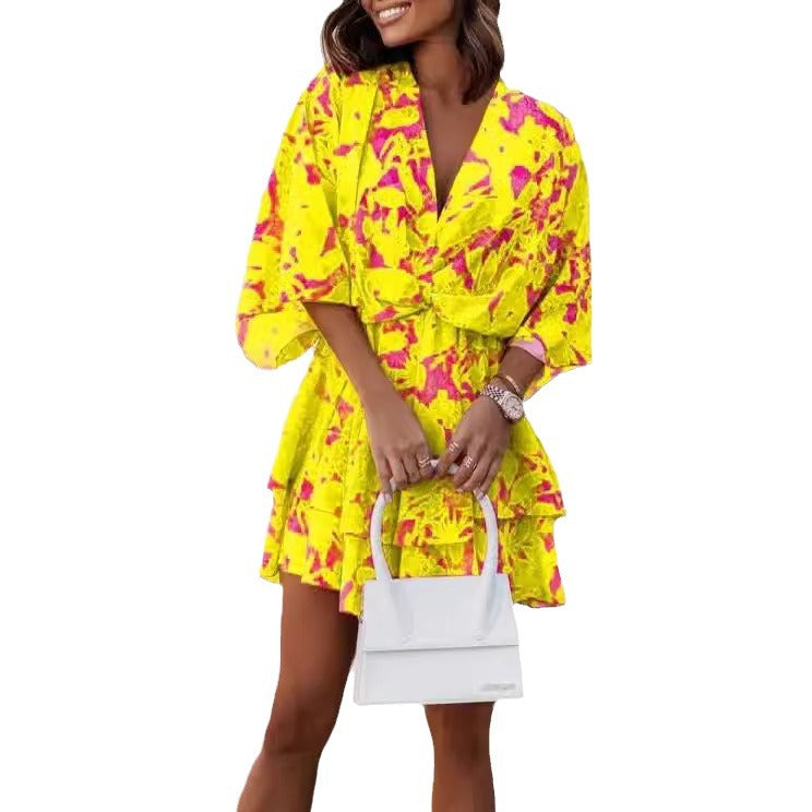 Damen Sommerkleid im lässigen Chiffon-Stil Drune