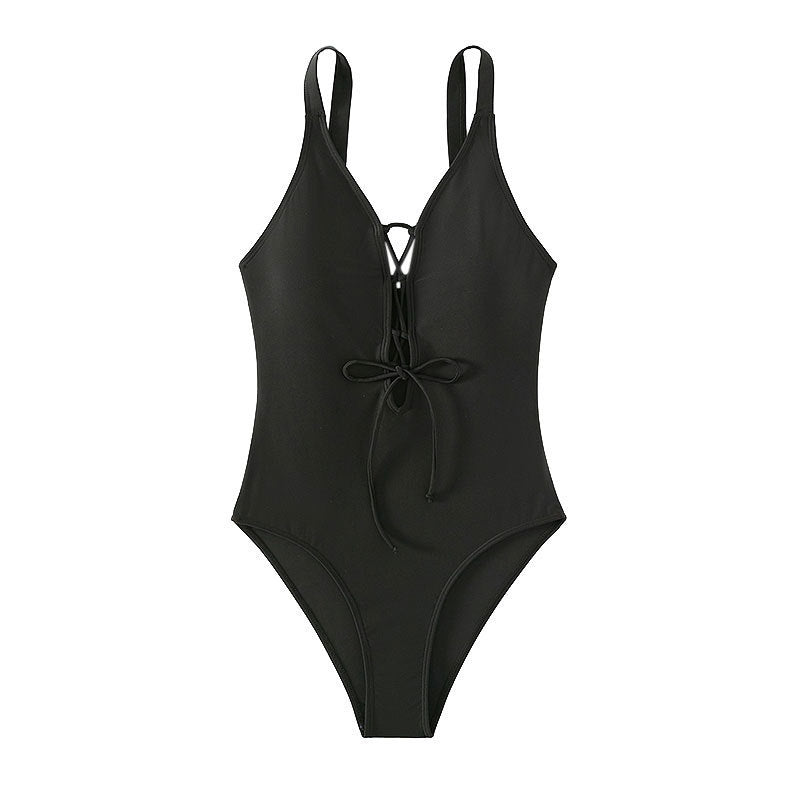 Damen Einteiler Badeanzug mit raffiniertem Schnürdetail Drune