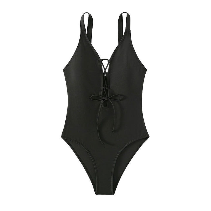Damen Einteiler Badeanzug mit raffiniertem Schnürdetail Drune