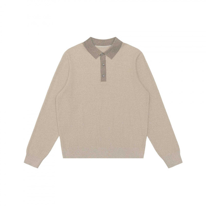 Unisex Feinstrick-Polopullover mit Henley-Knopfleiste und gerippten Bündchen Drune