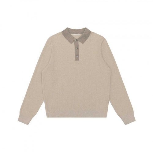 Unisex Feinstrick-Polopullover mit Henley-Knopfleiste und gerippten Bündchen Drune