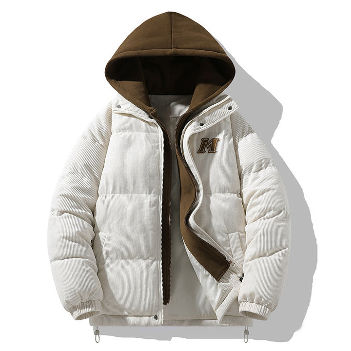 Herren Modische Steppjacke mit Kapuze Drune