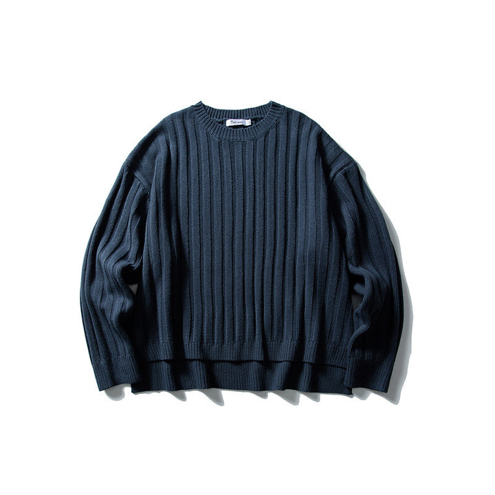 Unisex Grobstrick-Pullover mit breitem Rippmuster und weitem Schnitt Drune