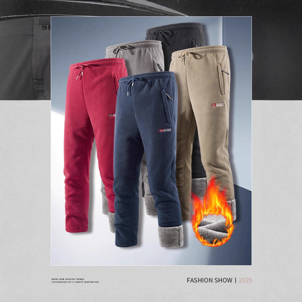 Herren Thermo‑Fleecehose mit hochfloriger Sherpa‑Innenfütterung und Reißverschlusstaschen Drune