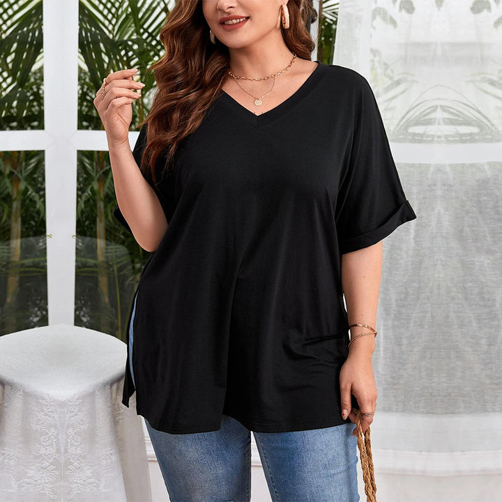 Damen V-Ausschnitt T-Shirt Drune