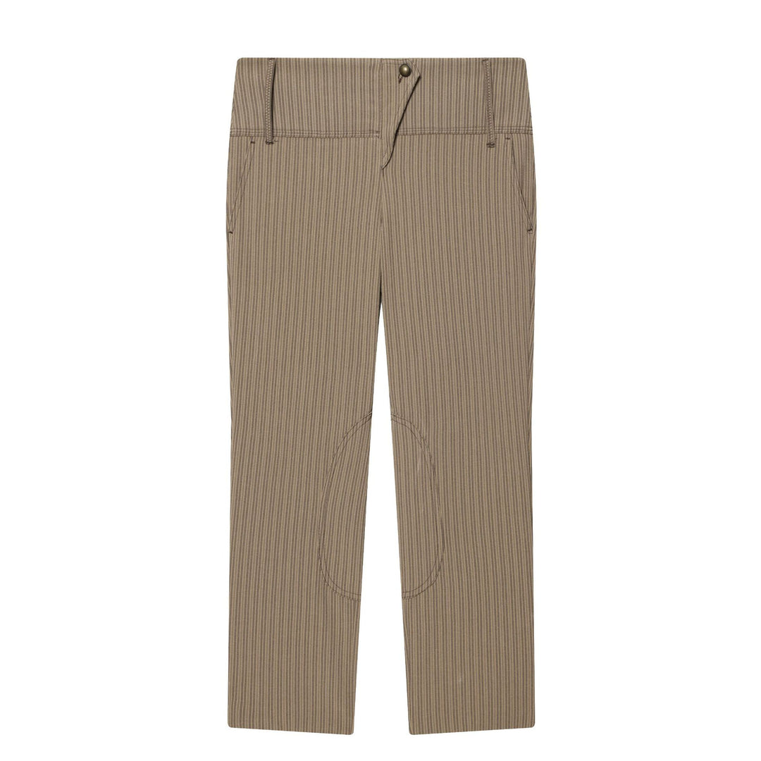 Damen Gerade geschnittene Bundhose mit hohem Bund und Kniepatches Drune