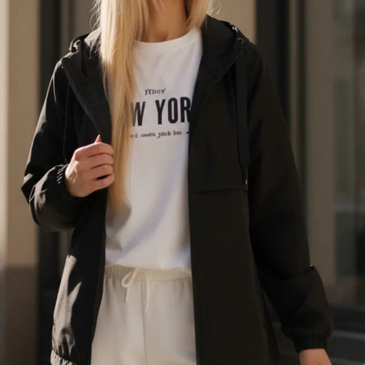 Damen Modische Übergangsjacke mit kapuze