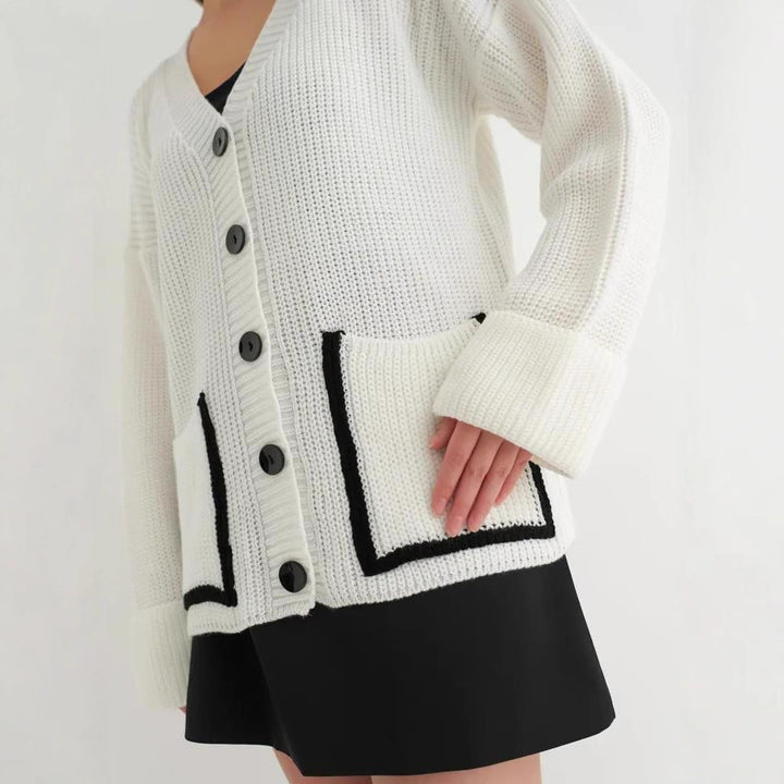 Damen Grobstrick-Cardigan mit praktischen Taschen und modernen Knöpfen Drune