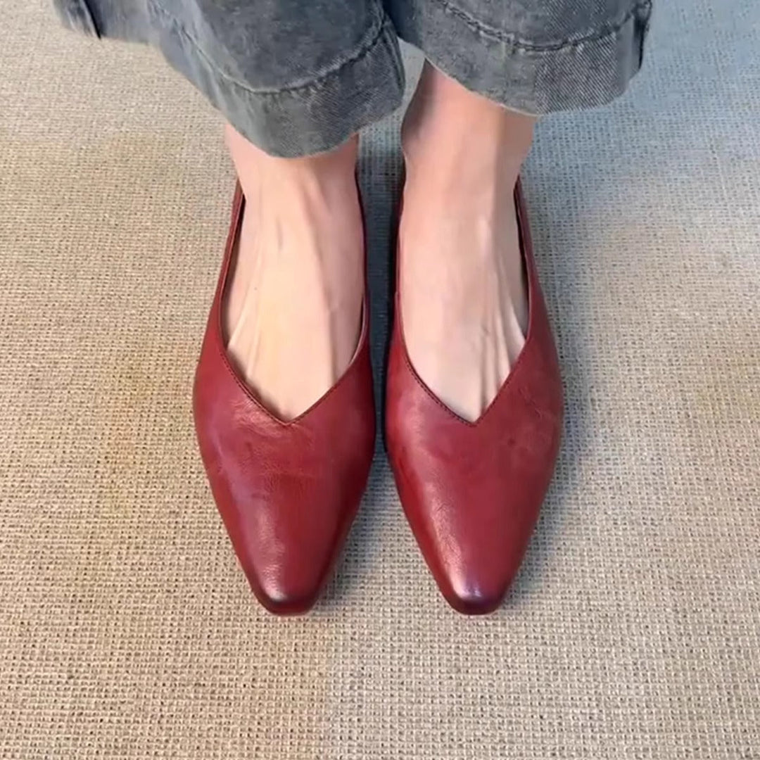 Damen spitze Slipper mit eleganter V-Ausschnittform Drune