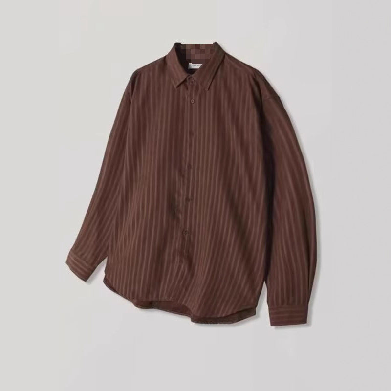 Herren Elegantes Langarmhemd mit feinen Streifen Drune