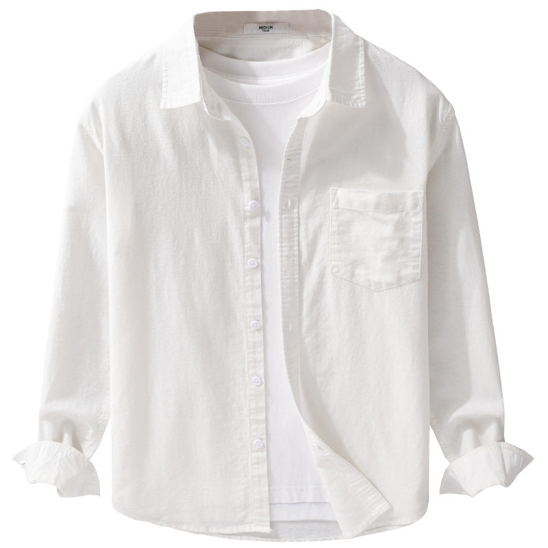 Herren Soft‑Touch Baumwollmix Overshirt im Layering‑Look mit Brusttasche Drune