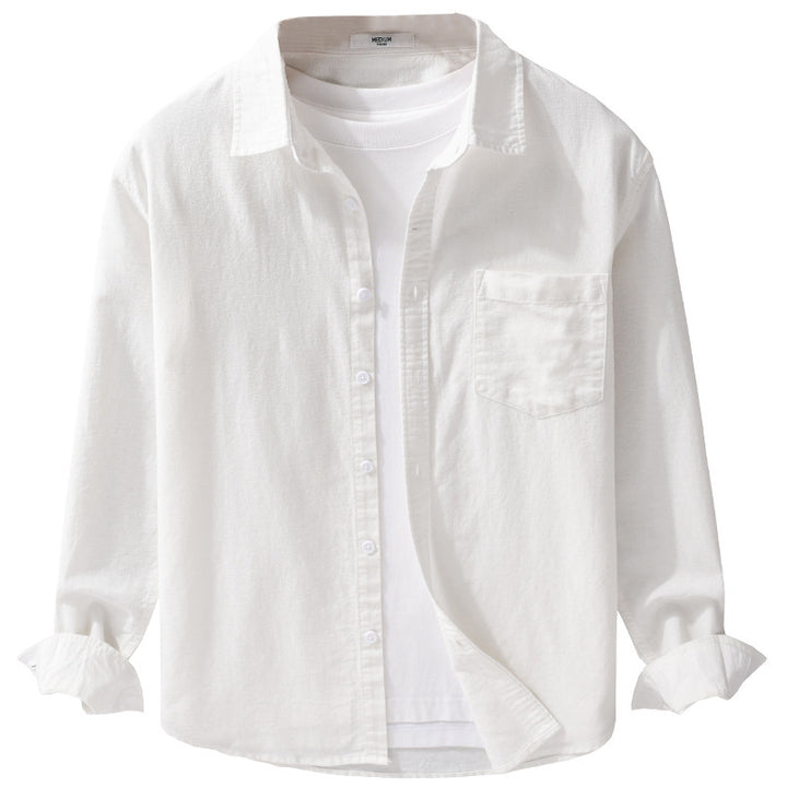 Herren Soft‑Touch Baumwollmix Overshirt im Layering‑Look mit Brusttasche Drune