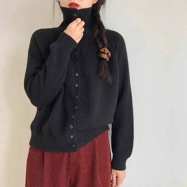 Damen Eleganter Pullover mit Knopfleiste Drune