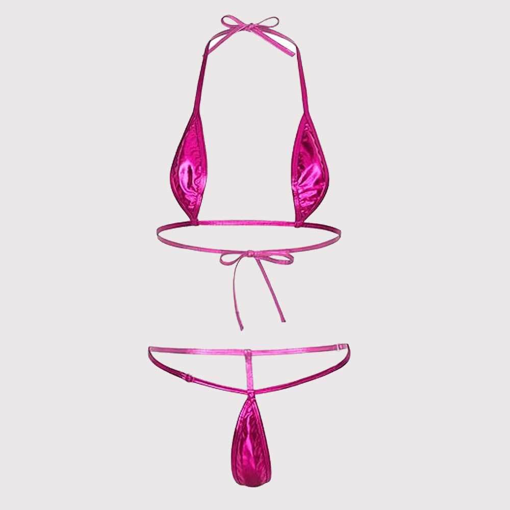 Damen Bikini-Set mit glänzendem Design und verstellbaren Trägern Drune