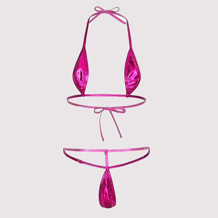 Damen Bikini-Set mit glänzendem Design und verstellbaren Trägern Drune