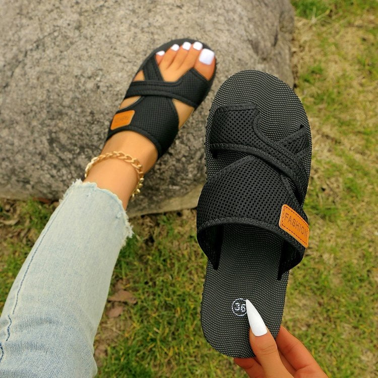 Damen Komfortable Freizeit-Sandalen mit elastischen Riemen Drune