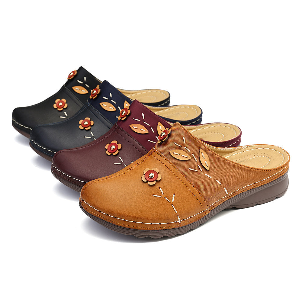 Damen Bequeme Clogs mit floralem Design und ergonomischem Fußbett Drune