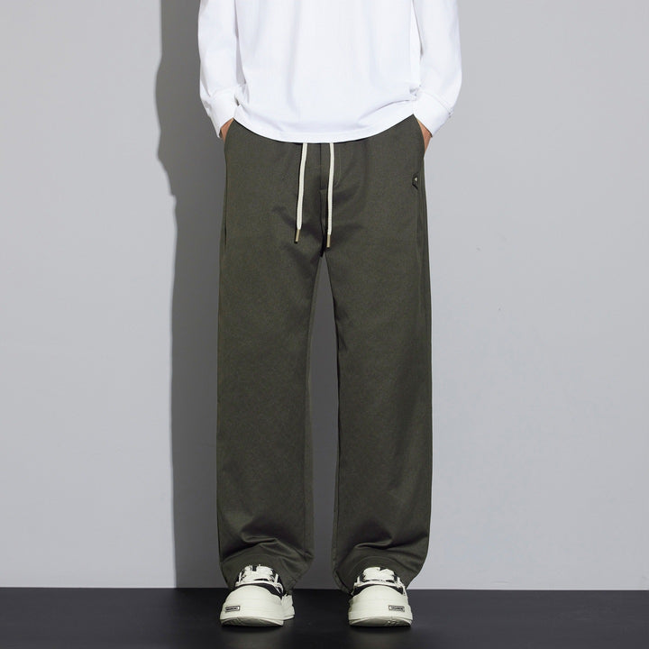 Herren Weite Relaxed‑Fit Stoffhose mit Tunnelzug & Bügelfalte Drune