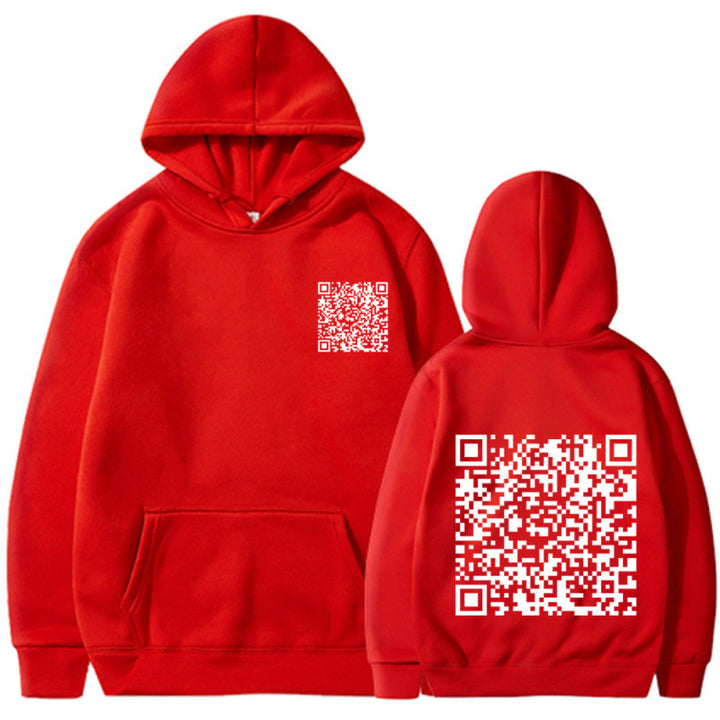 Damen Sportlicher Kapuzenpullover mit QR-Code Drune