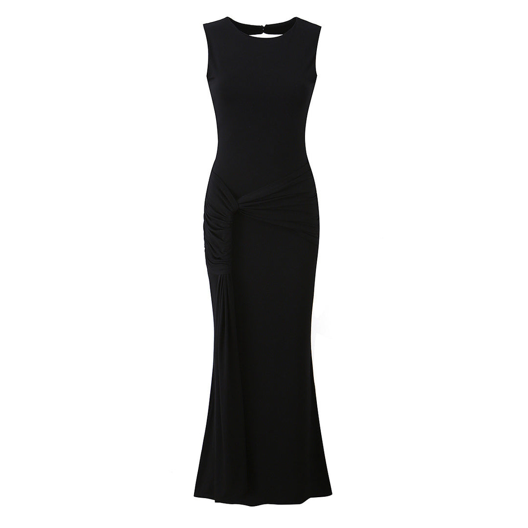 Damen Maxikleid mit raffinierten Drapierungen und elegantem Rückenausschnitt Drune